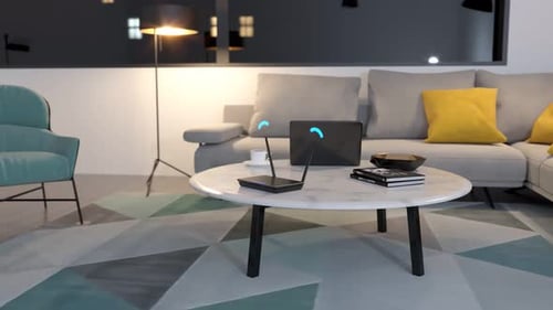 Animated Wi-Fi Connection From Wireless Router