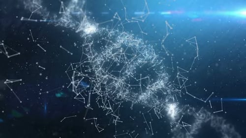 DNA with polygonal connecting dots and lines