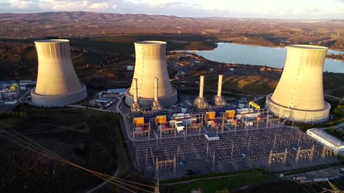Power Plant At Sunset