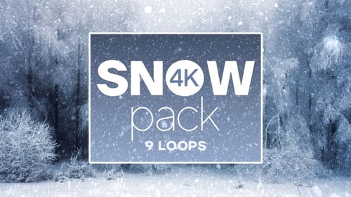 4K Snow Pack: Realistic Falling Snow Loops
