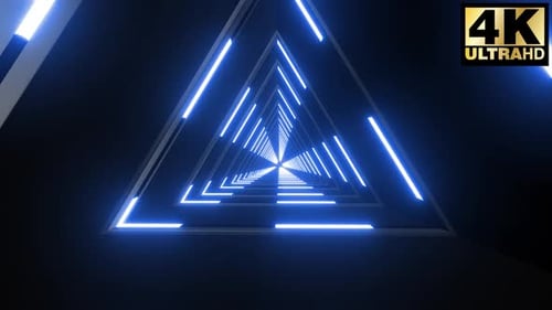 6 dreieckige Neon-Tunnelpaket mit gestrichelter Linie