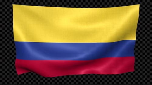 Realistic Colombia Flag Waving Seamless Loop