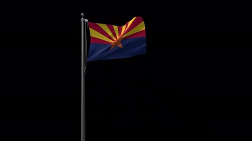 Flagge des Bundesstaates Arizona, 4K Prores 4444 Filmmaterial mit Alpha