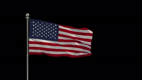 Die Animation zum Looping der Flagge der Vereinigten Staaten beinhaltet einen Alpha-Kanal