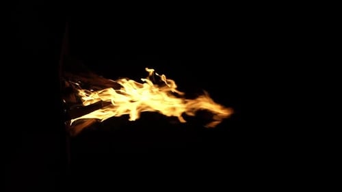 Fire Flame Isolated Black Isolated Background Beautiful Orange