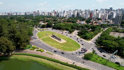 Centro de São Paulo, Brasil. Paisagem deslumbrante do parque do Ibirapuera.