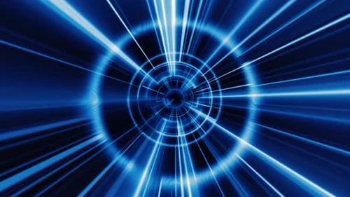 Futuristic Digital Geometric Tunnel
