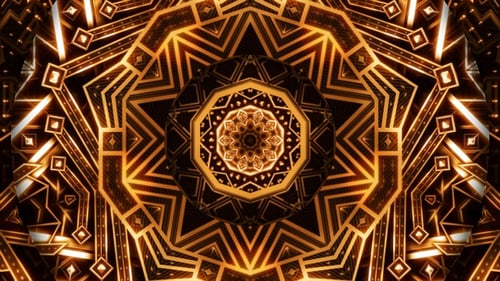 Goldenes Art Deco Ornament Kaleidoskop