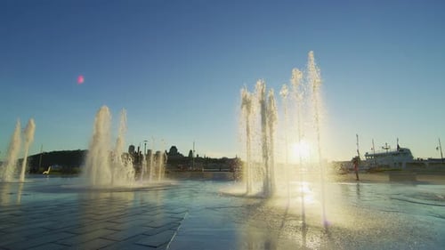 Les jets d'eau de Fontaine du Quai Paquet