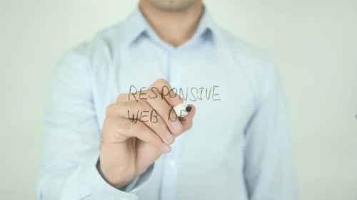 Hand Writes Responsive Web Design with Marker