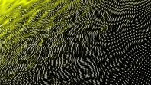 Futuristic Abstract Wavy Yellow Dots Particle Grid Loop Background