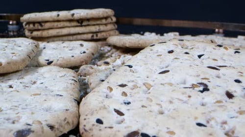 Stack of Delicious Whole Wheat Crackers with Seeds