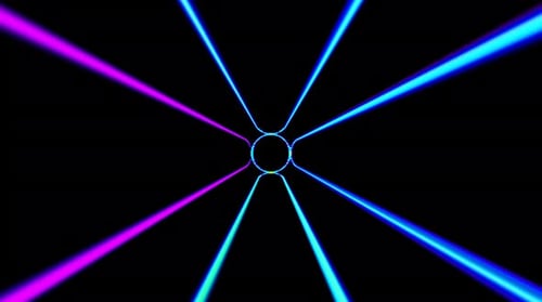 Futuristic Neon Laser Grid Tunnel Loop
