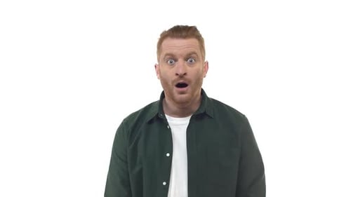 Man with Red Hair Expresses Shock and Surprise