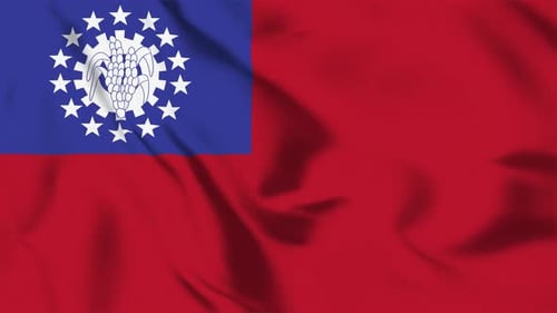 Realistic Waving Myanmar National Flag Animation