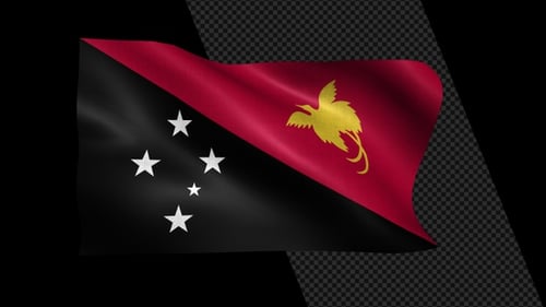 Papua New Guinea National Flag Waving Animation