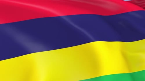 Mauritius National Flag Waving Seamless Loop