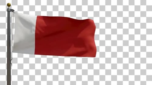 Waving Flag Animation with Transparent Alpha Channel Background