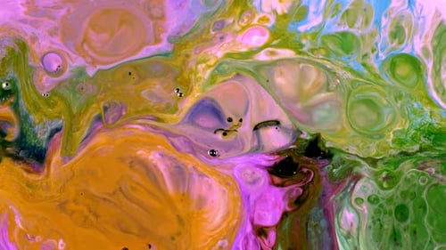Vibrant, Colorful Ink Swirls in Abstract Motion