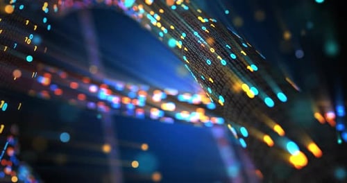 Futuristic Digital Data Stream Network Animation