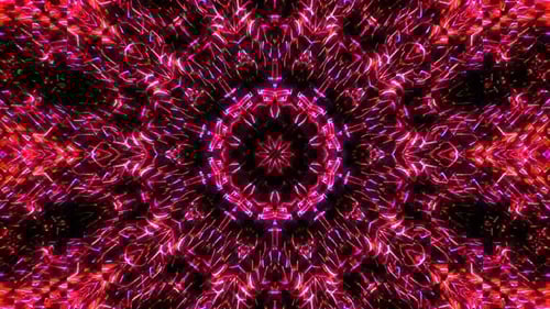 Abstract Glowing Geometric Kaleidoscope Background