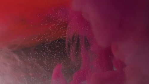 Abstract Shot of Red, Pink, White Paint Swirling