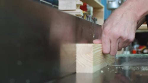 Workman in Joinery Workshop.