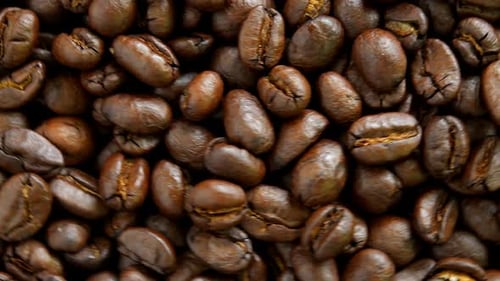 Roasted Coffee Beans Close Up Shot
