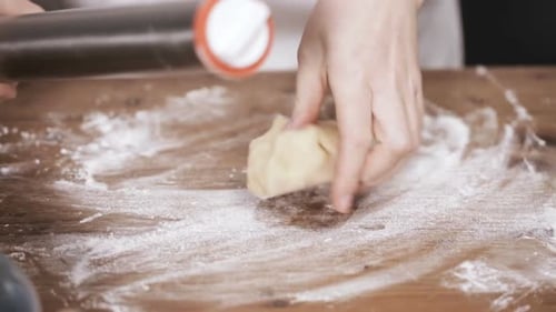 Rolling Out Dough for Baking at Home