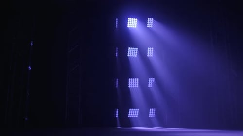 Abstract Lights Blinking on Dark Stage