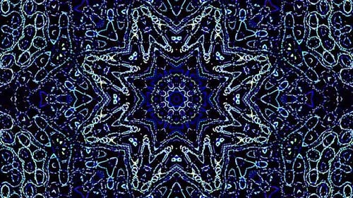 Luminous Blue Kaleidoscope Geometric Patterns