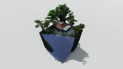 Isometric seafront forest