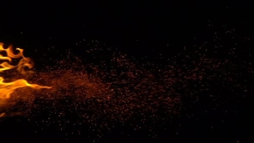 Goldene Flammen mit Funken steigen