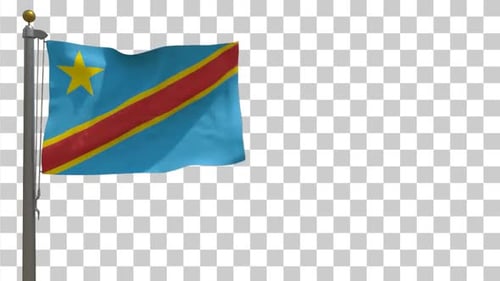 Democratic Republic of Congo Flag Waving Animation on Transparent Background