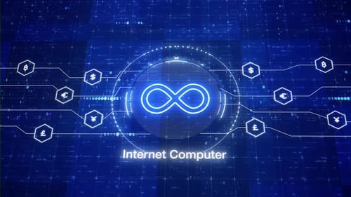 Internet Computer Technology and Cryptocurrency Network Connection Background