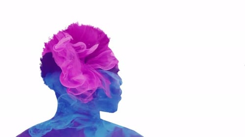 Abstract Silhouette with Swirling Smoke Effect