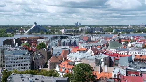 Old Town of Riga on a Summer Day with Domes Cathedral in the Middle of the Old Town