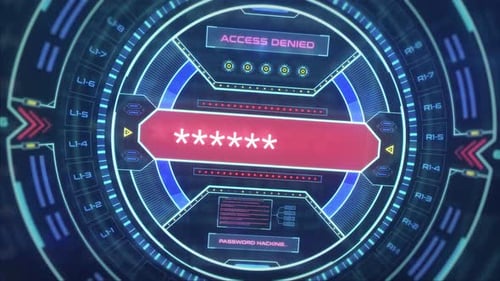 Futuristic Hacking Access Granted UI Display Animation