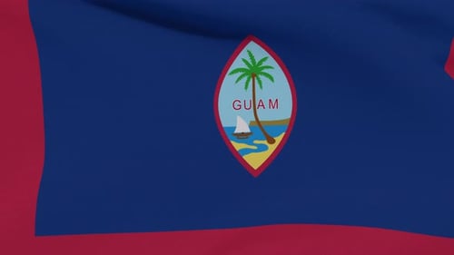 Realistic Waving Guam Flag Animation