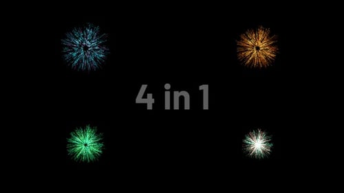 Particle Explosion 4 in 1 with transparent alpha channel 4k