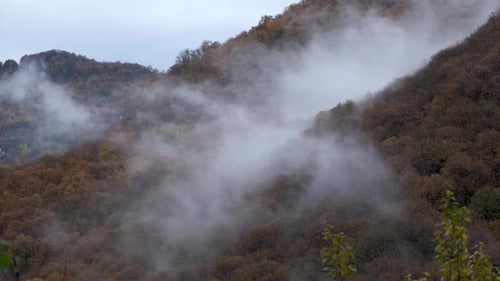 Autumn Mountain Fog Mist Time Lapse
