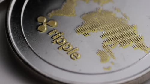 Close Up of Ripple Cryptocurrency Coins