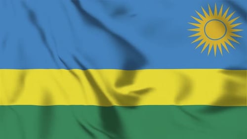 Realistic Waving Flag of Rwanda Animation