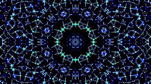 Farbe: blaue Linien, leuchtende Wellen, Form, Hintergrund, Kaleidoskop, abstrakt