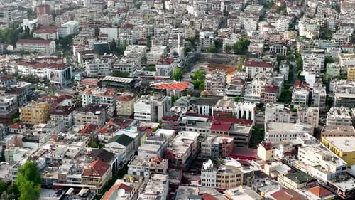 Panorama coloré sur la ville Vue aérienne