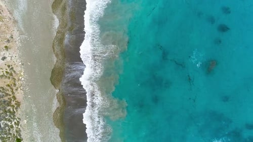 Aerial View Sunny Day Over Sea or Ocean