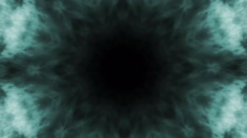 Padrões de tinta de sequência de caleidoscópio. Fundo abstrato de gráficos em movimento branco e azul de 4k. Ou para você