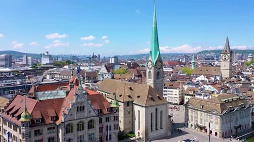 Zurich Church Fraumunster Aerial