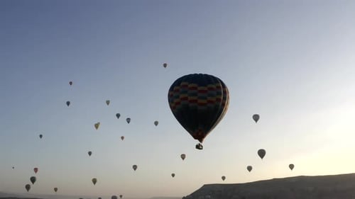 Hot Air Balloons Floating at Sunrise