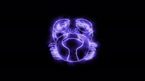 Vibrant Neon Crab Outline Animation